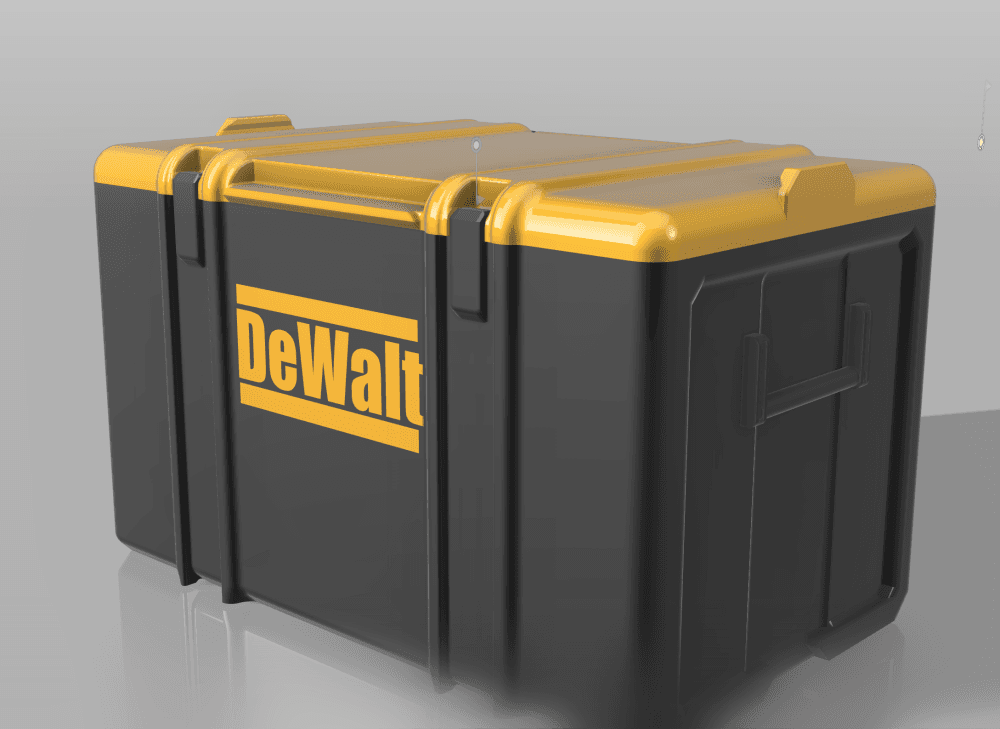 Updated Dewalt Mini Tough Box, Packout, Stackable, Print in Place, Hinge, Lid Milwaukee 3d model