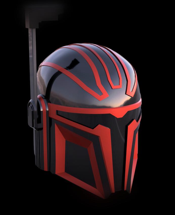 Imperial MK-6: Custom made Mandalorian Helmet STL File (3D Print File) 3d model