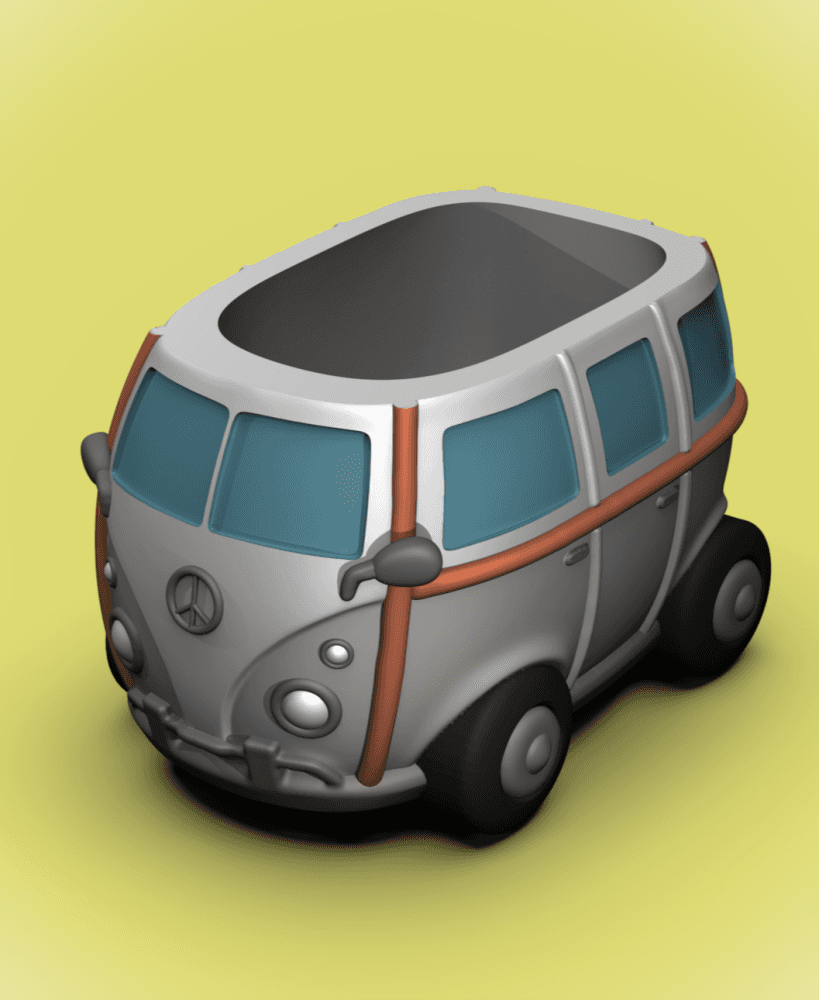 VW Bubble Bus -Bowl/Pot (+BambuLab AMS file) 3d model