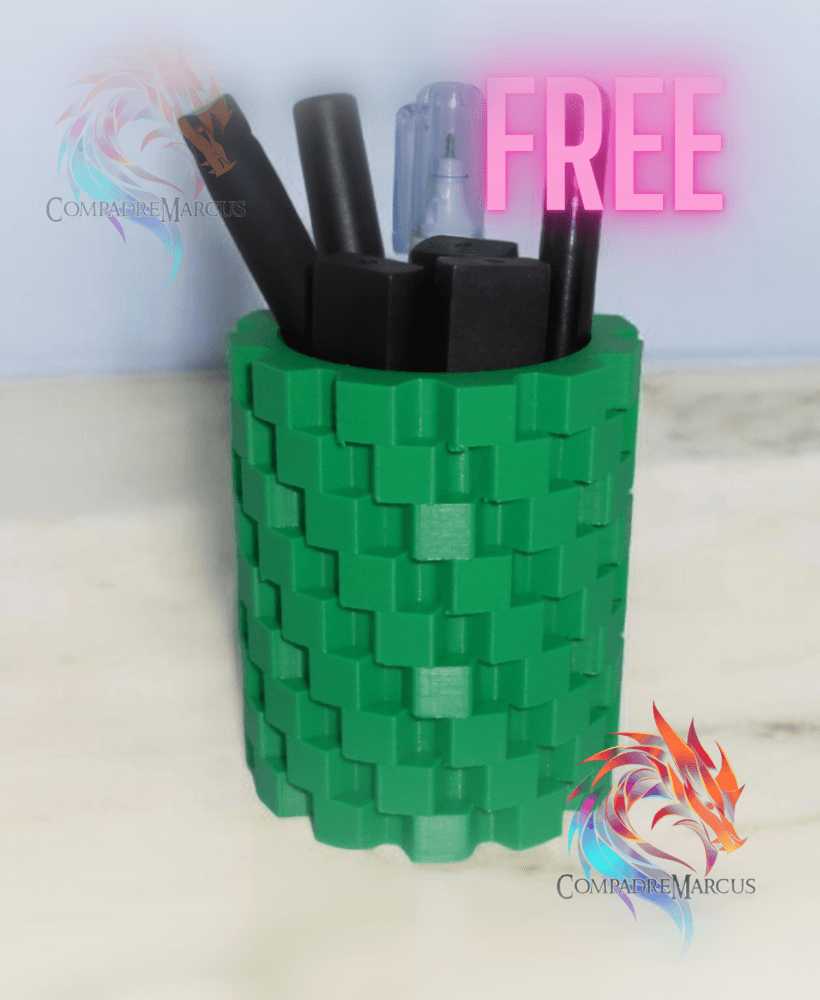 Braided Pen holder / Easy print 3d model