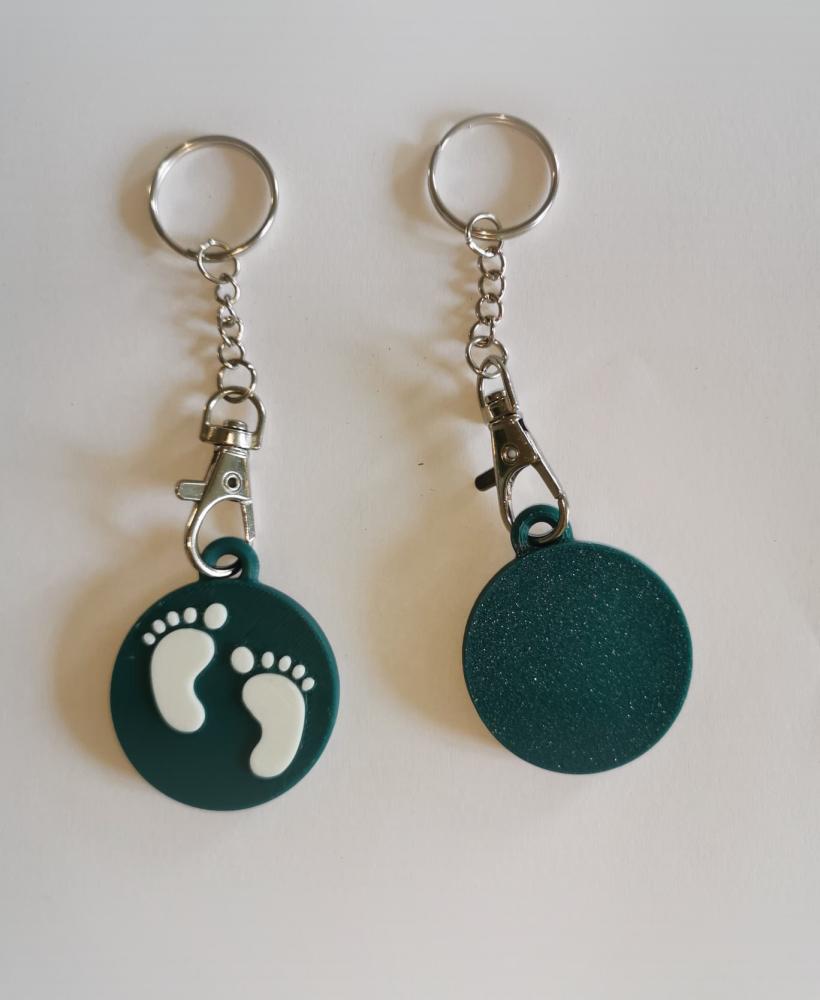 Baby Footprint Keychain 3d model