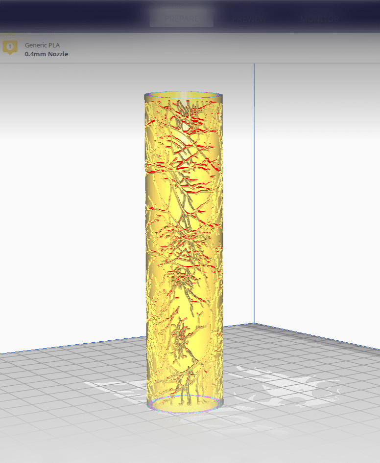 Polymer clay roller with organic pattern 3d model