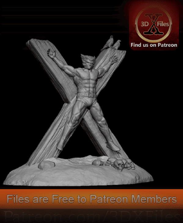 Wolverine Crucified - Uncanny Xmen #251 - Statue - 3D Print File 3d model