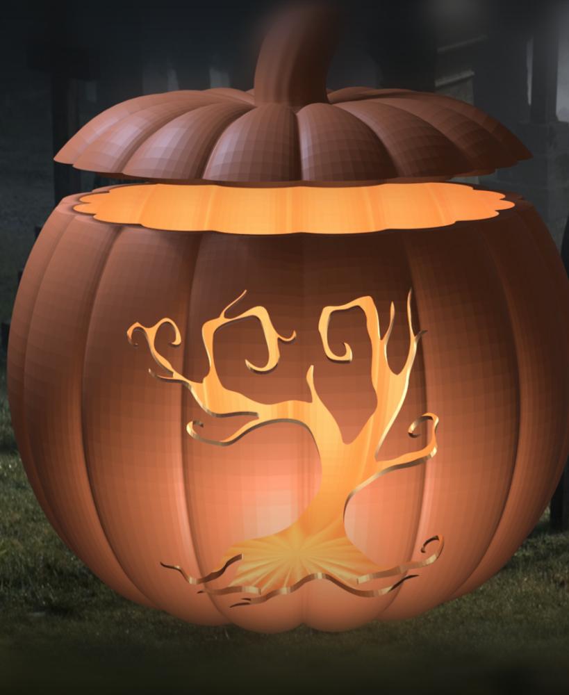 Spooky Tree Jack o' Lantern 3d model