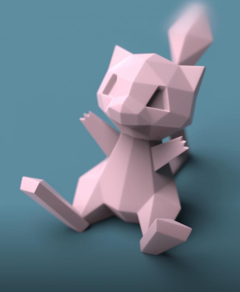 Low-poly Mew 3d model