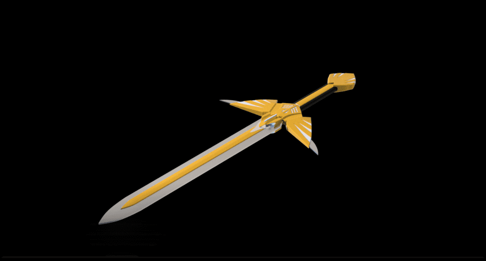 Golden Eagle Sword: Custom made Power Ranger Sword STL file (3D Print File) 3d model