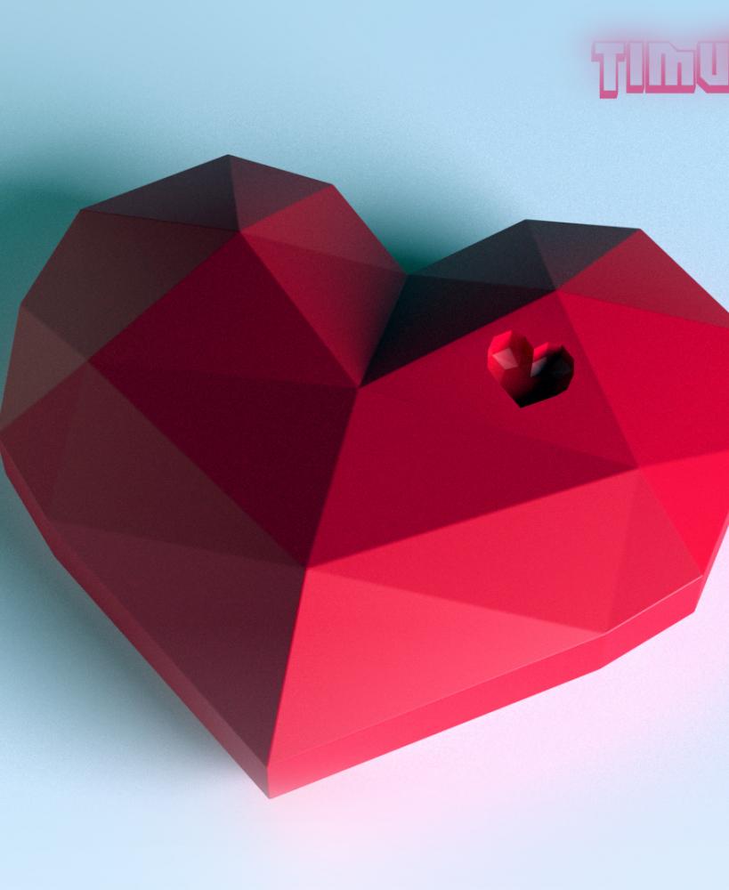 LOWPOLY HEART IN HEART 3d model