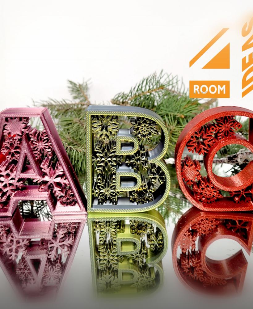 Free Standing Alphabet Christmas Letters Set 3d model