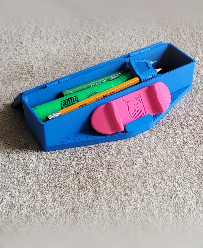 Pencil Case-Skate Inspired w/Fingerboard 3d model