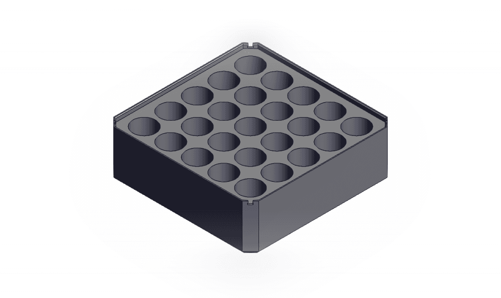 2x2x0.75 - Multibin Insert for AA batteries 3d model