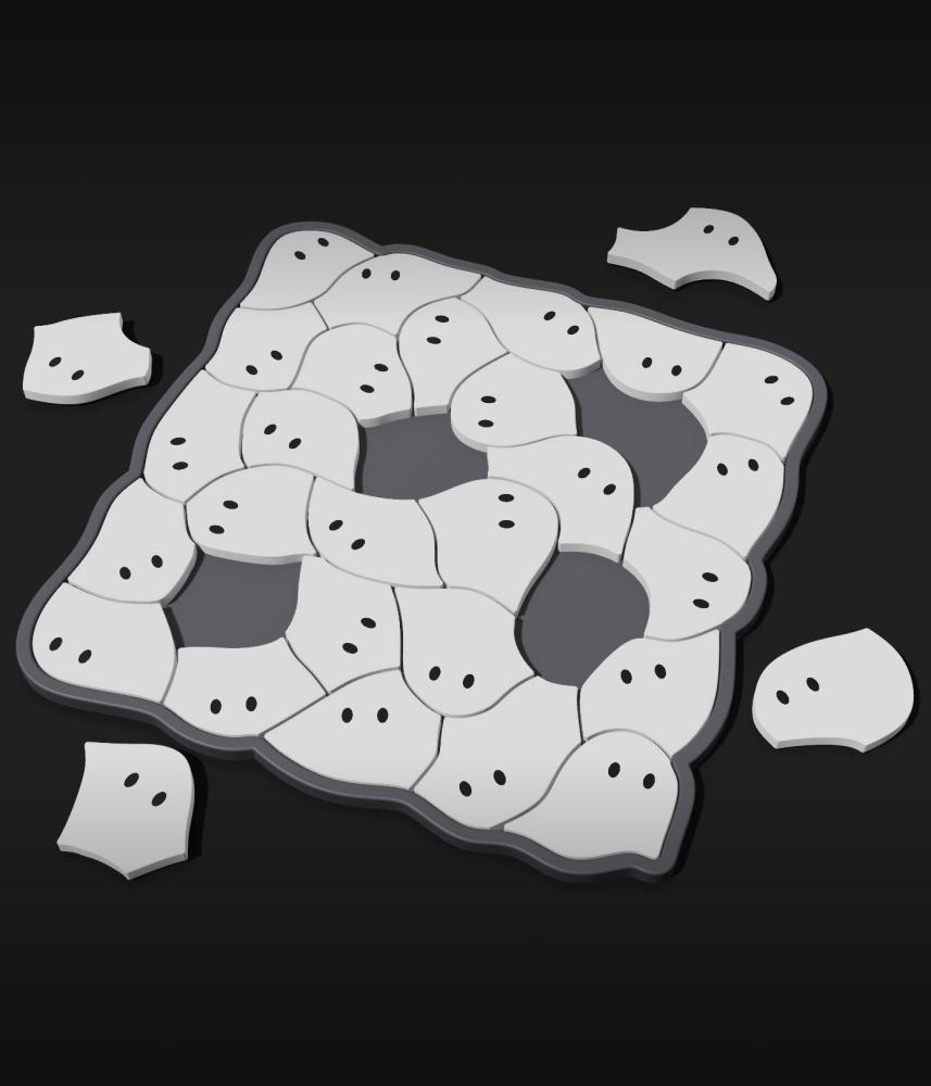 Halloween Ghost Puzzle 230x230mm 3d model