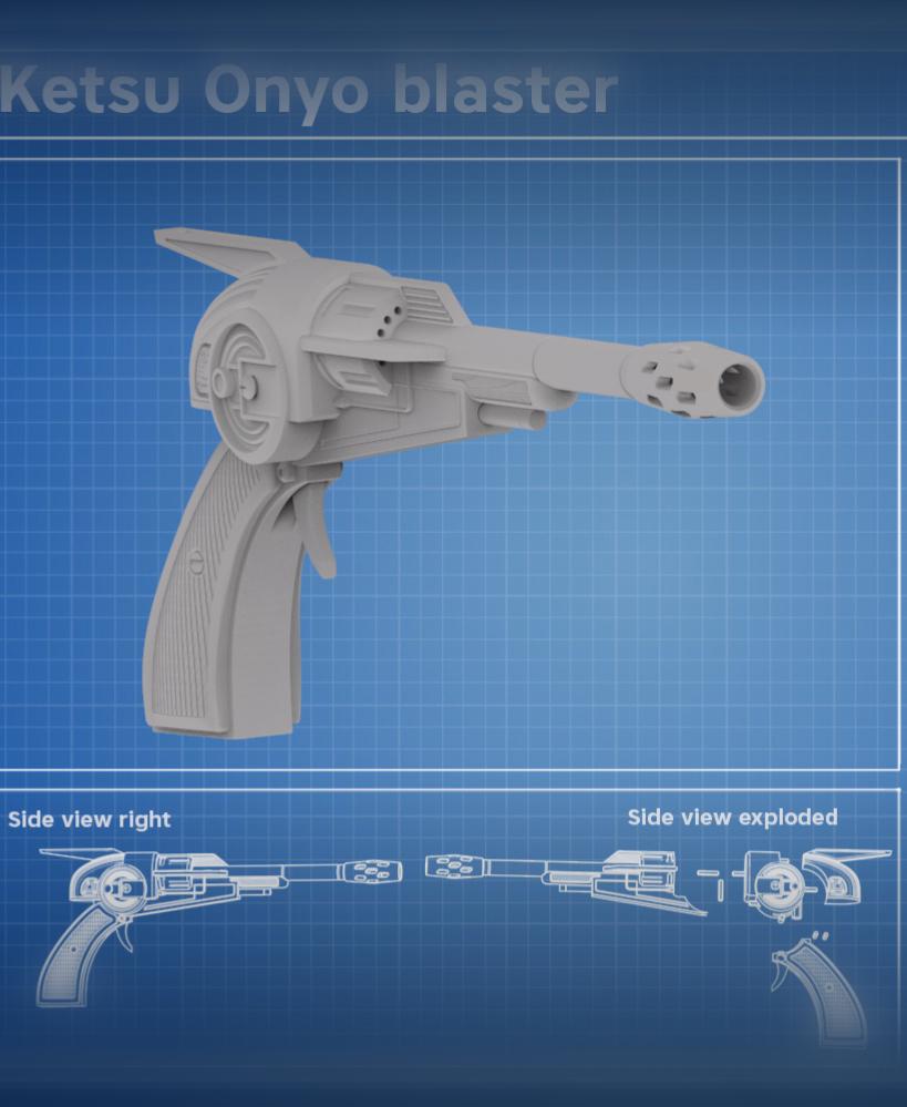 Ketsu Onyo blaster - Star Wars Rebels 3d model