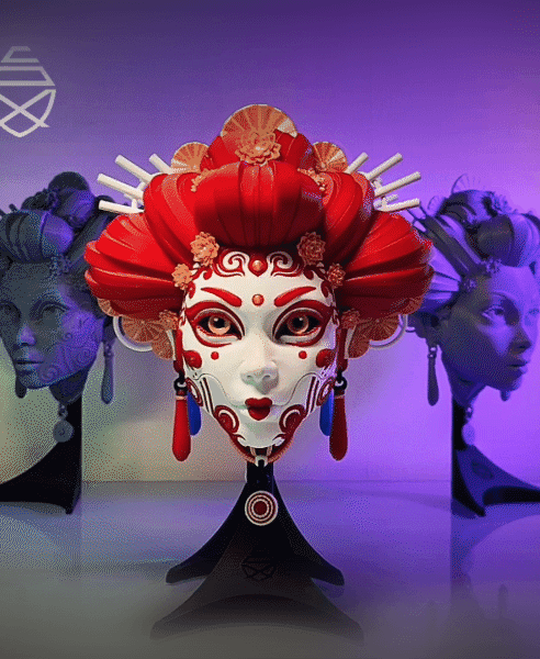 Geisha Wall Mask 3d model