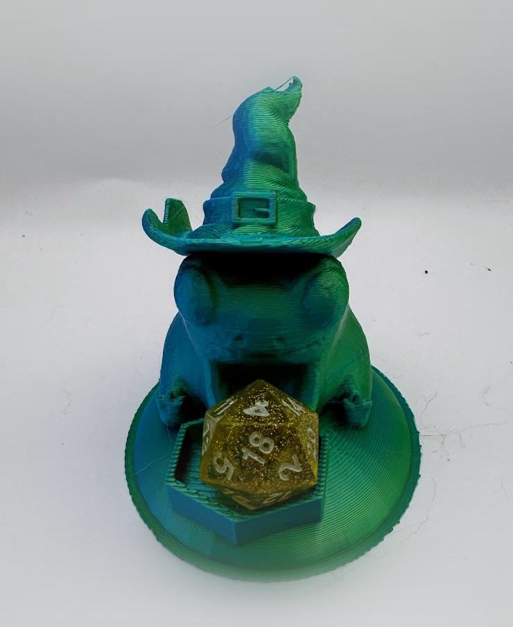 Frog Wizard Dice Guardian for All Regular Sized Dice 3d model