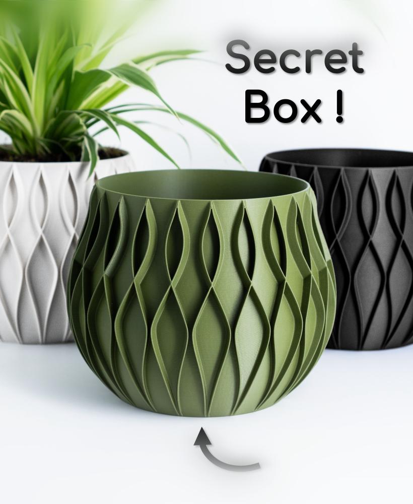 Plant Pot With Hidden Box | Planter Model "Bellaria" | Hidden Push-Lock-Push-Release Safe 3d model