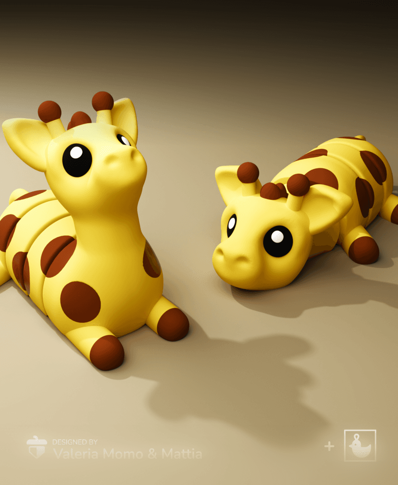  Cute Flexi Pets Giraffe (Keychain Friendly) 3d model