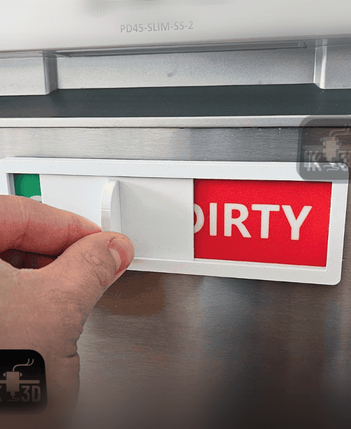 Diswasher Sign Clean - Dirty / Easy Print 3d model