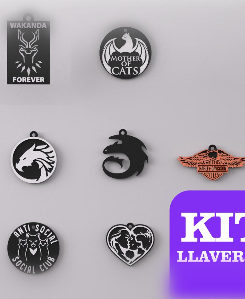 Kit Keychains/ Combo Llaveros 3d model