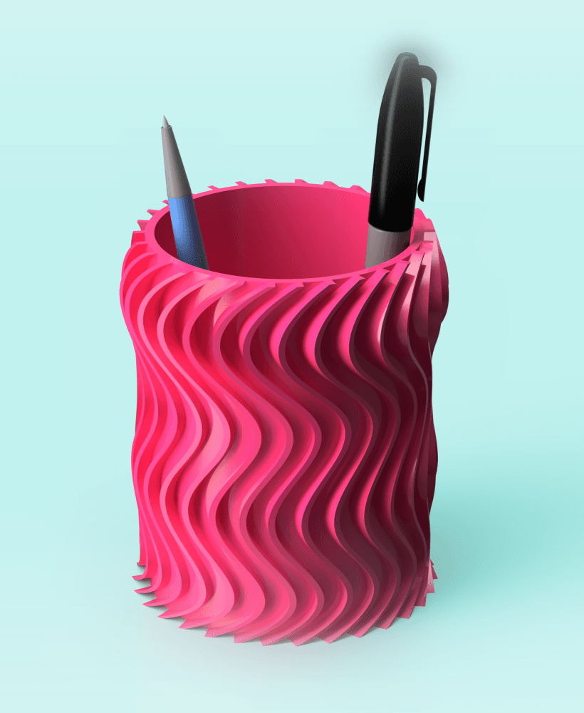 Swirling Ribs Vase 3d model