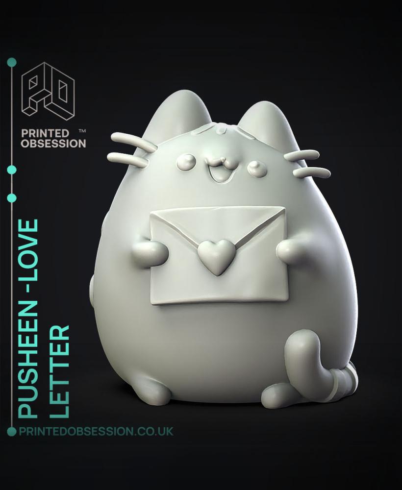 Pusheen - Love Letter - Fan Art 3d model