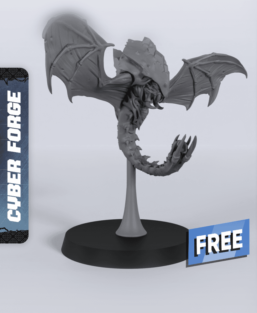 Gargolisk - With Free Cyberpunk Dragon Warhammer - 40k Sci-Fi Gift Ideas for RPG and Wargamers 3d model