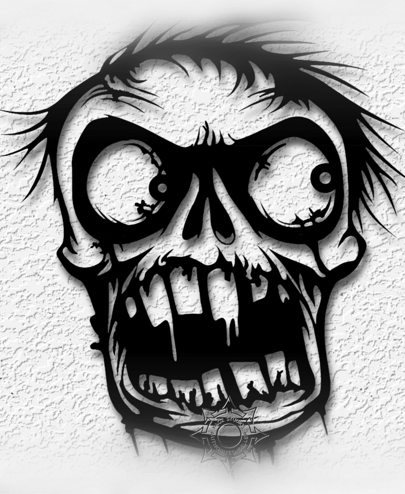 crazy zombie wall art creepy halloween decor 3d model