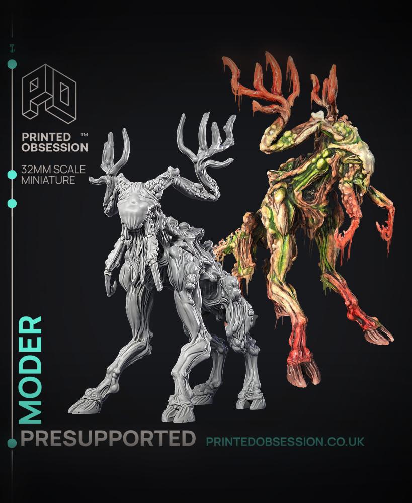 Moder - Wendigo - Cryptids of the Darkwoods - PRESUPPORTED - Illustrated and Stats - 32mm scale 3d model