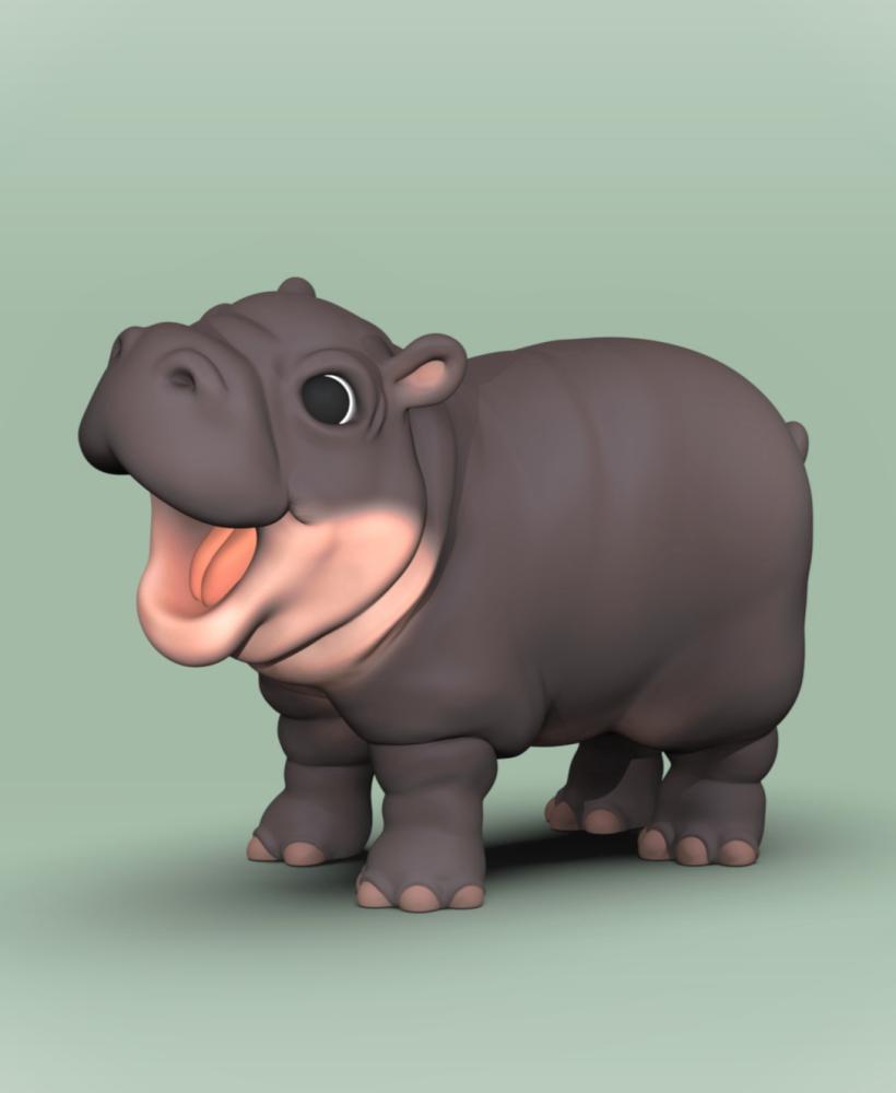 Moo Deng Baby Hippo (+MMU File) 3d model