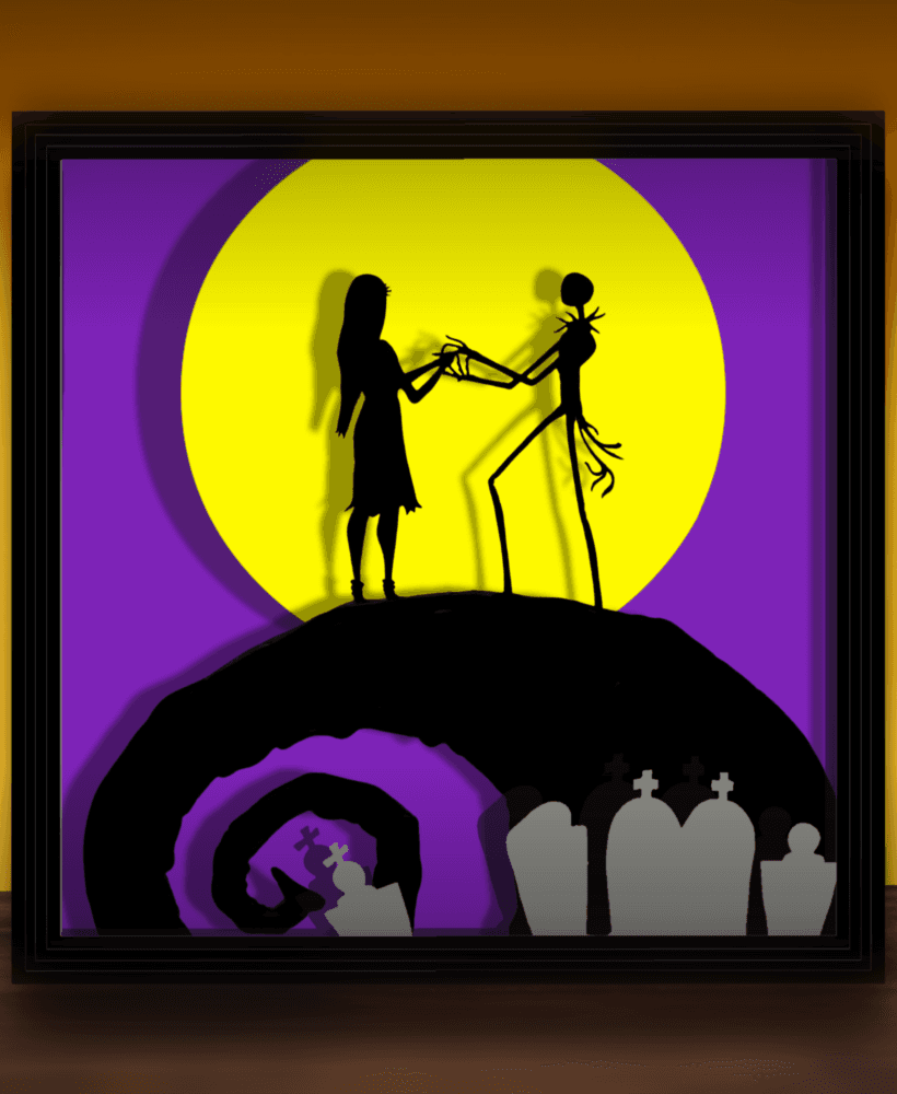 The Nightmare Before Christmas Shadow Box Jack and Sally 3d model