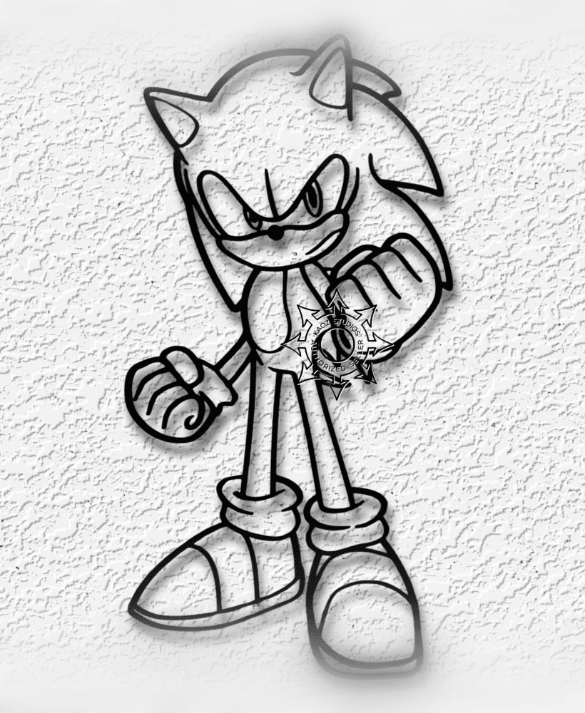 Sonic the Hedgehog wall art Movie fanart decor 3d model