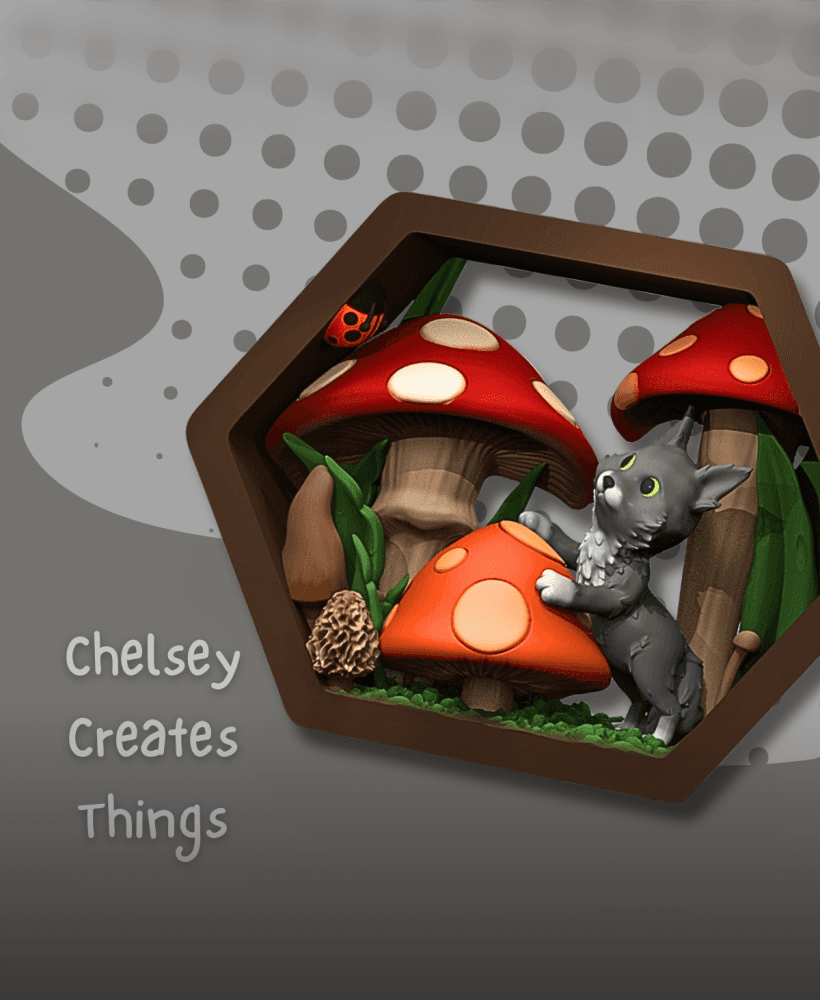 Mushroom Cat Wall Decor 3d model