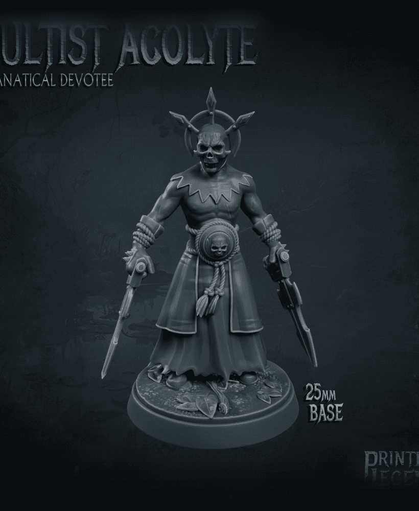 Cultist Acolyte 01 (25mm Base) 3d model