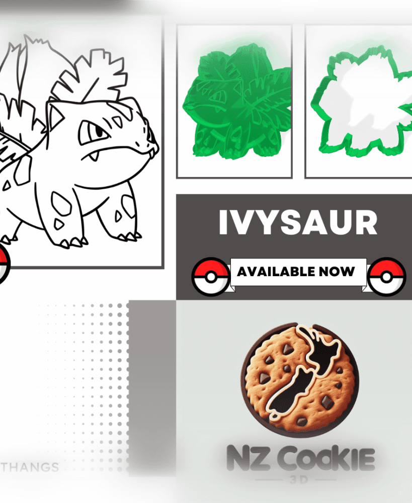 Pokemon Cookie Cutter - Ivysaur 3d model