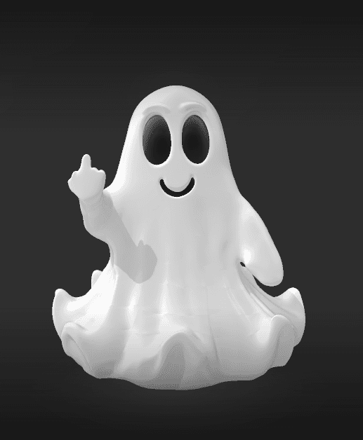 ghost with middle finger  3d model