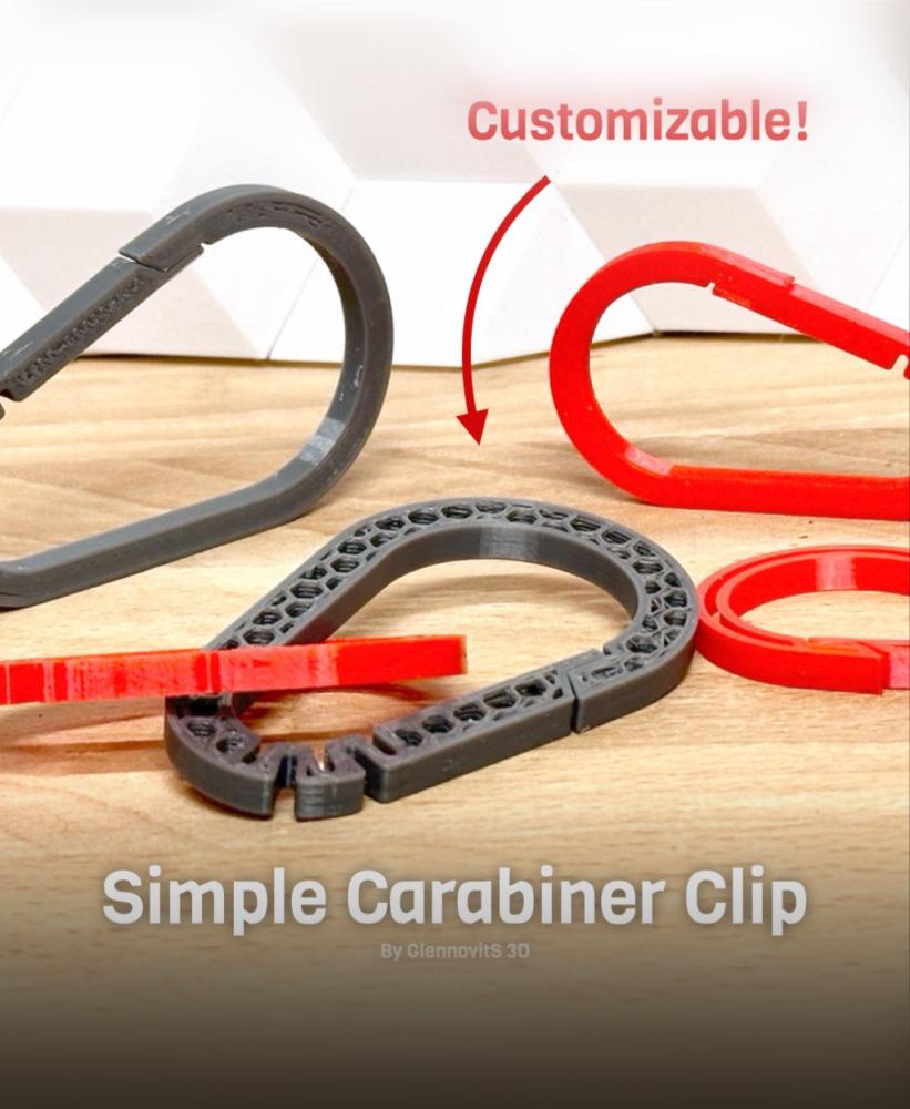 Simple Carabiner Clips - Style them your way! 3d model