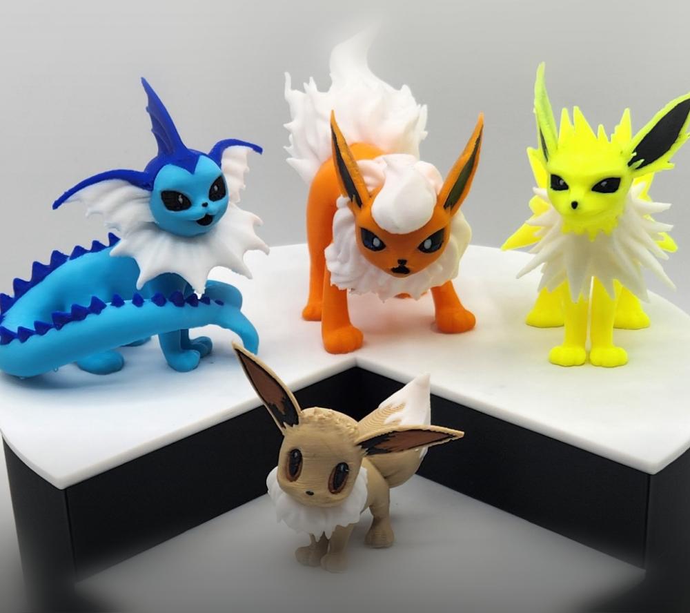 Pokemon Eevee & Full First Gen Evolution Display 3d model