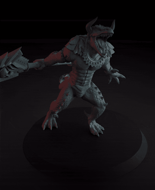 Seraphon Warspawned Kroxigor chief - Warhammer: Age of Sigmar - tabletop RPG wargame 3d model