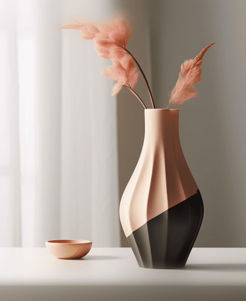 Ascoli Vase – Two-Tone Sculptural Vase for Modern Interiors 3d model