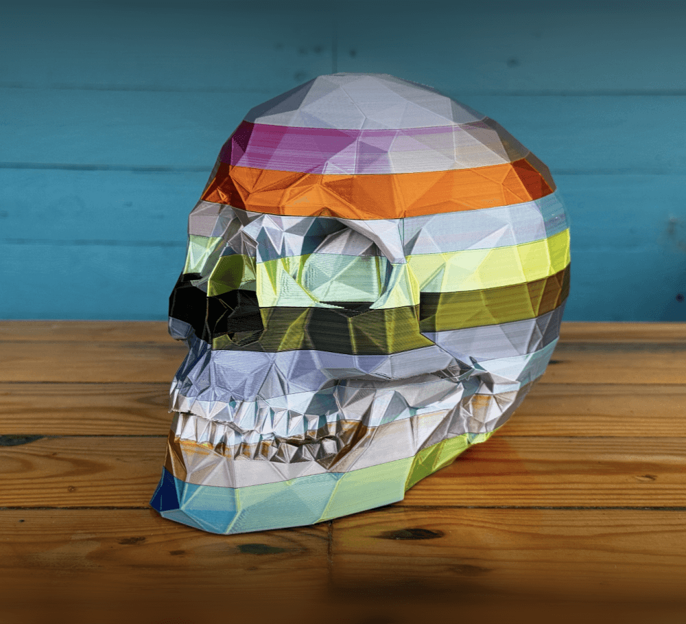 Low Poly Skull (Vertical Split) 3d model