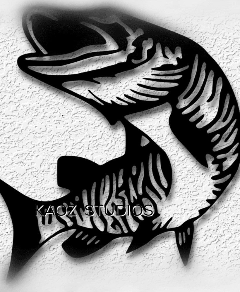 realistic fish wall art fishing decor nature decoration 3d model