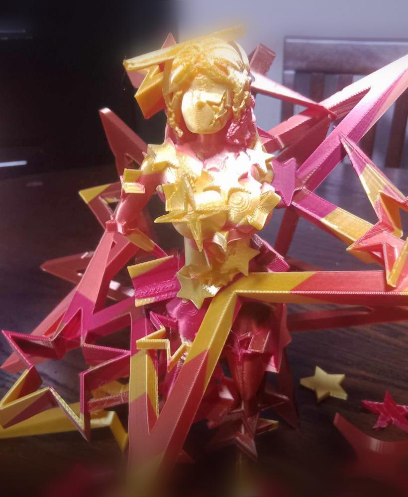 3D Printed Star-Themed Figurine – Celestial Home Decor Display 3d model