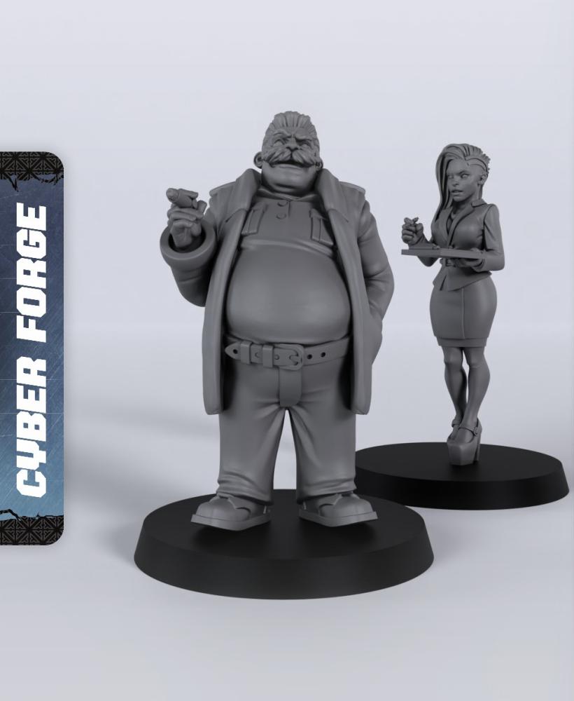 Office Civilians - With Free Cyberpunk Warhammer - 40k Sci-Fi Gift Ideas for RPG and Wargamers 3d model