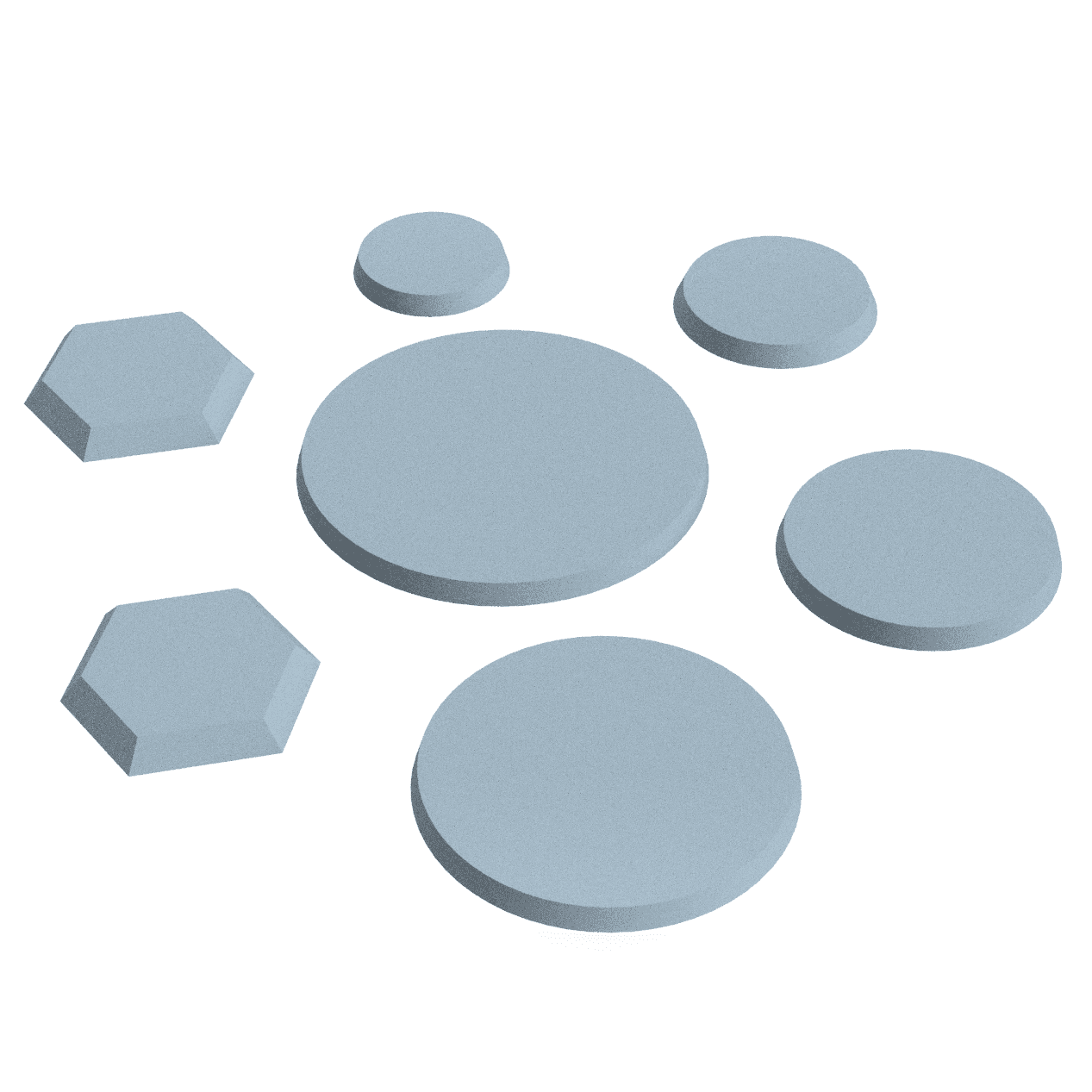 Versatile Magnetic Wargame Bases: 3D Printable Hollow Miniature Bases in 25mm, 32mm, 40mm, 50mm, 60m 3d model