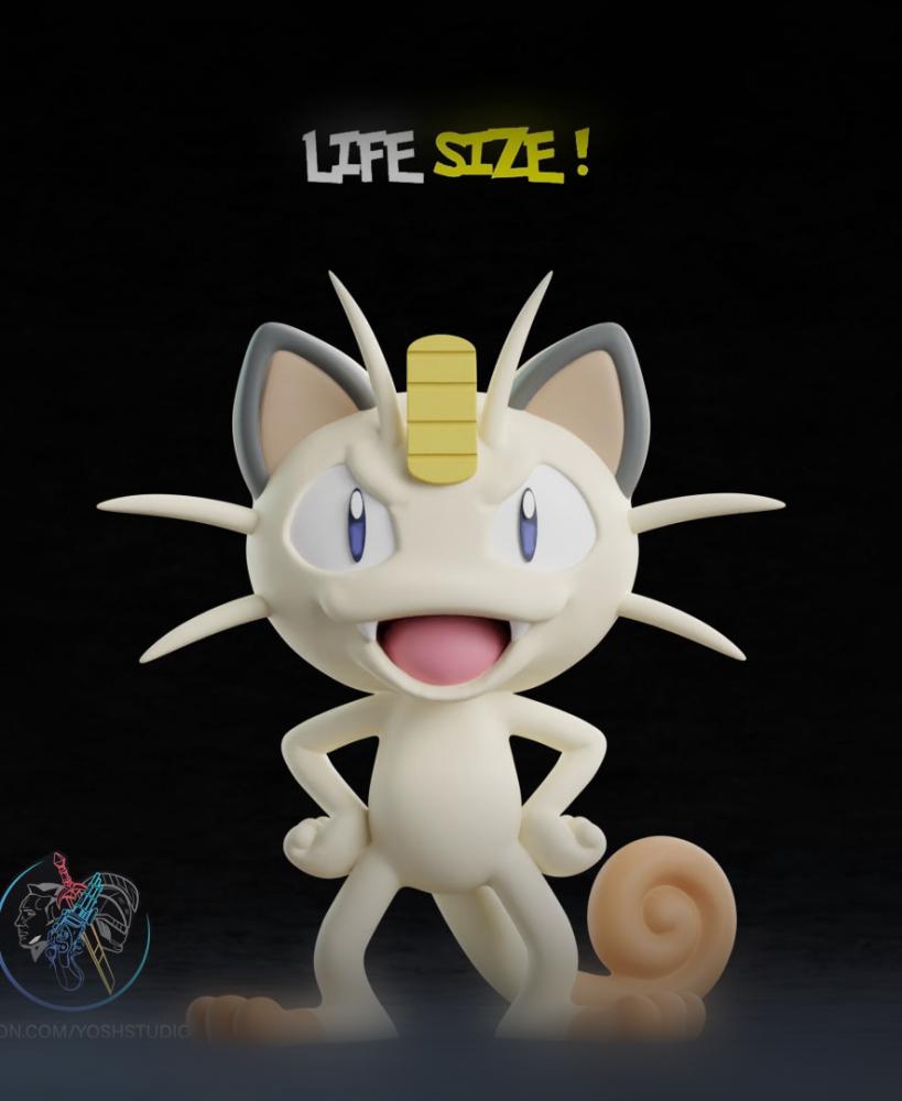 Life Size Meowth 3D Printer File STL 3d model