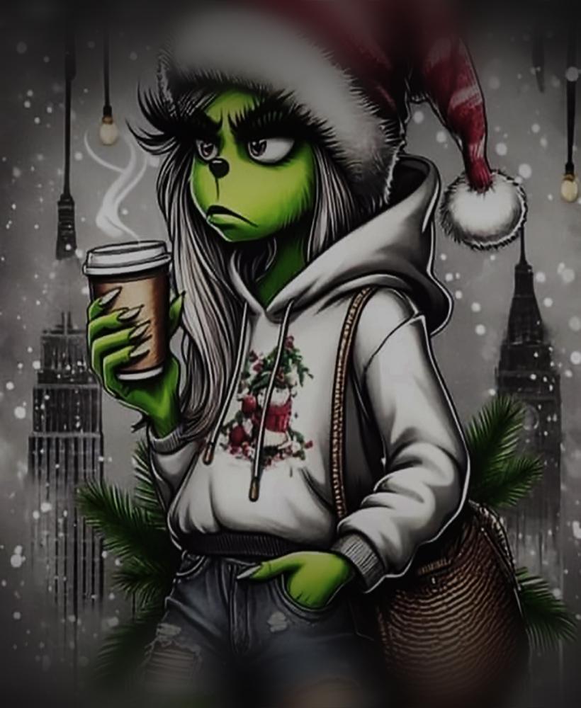 Grungie "Grinch" Girl Lithophane 3d model