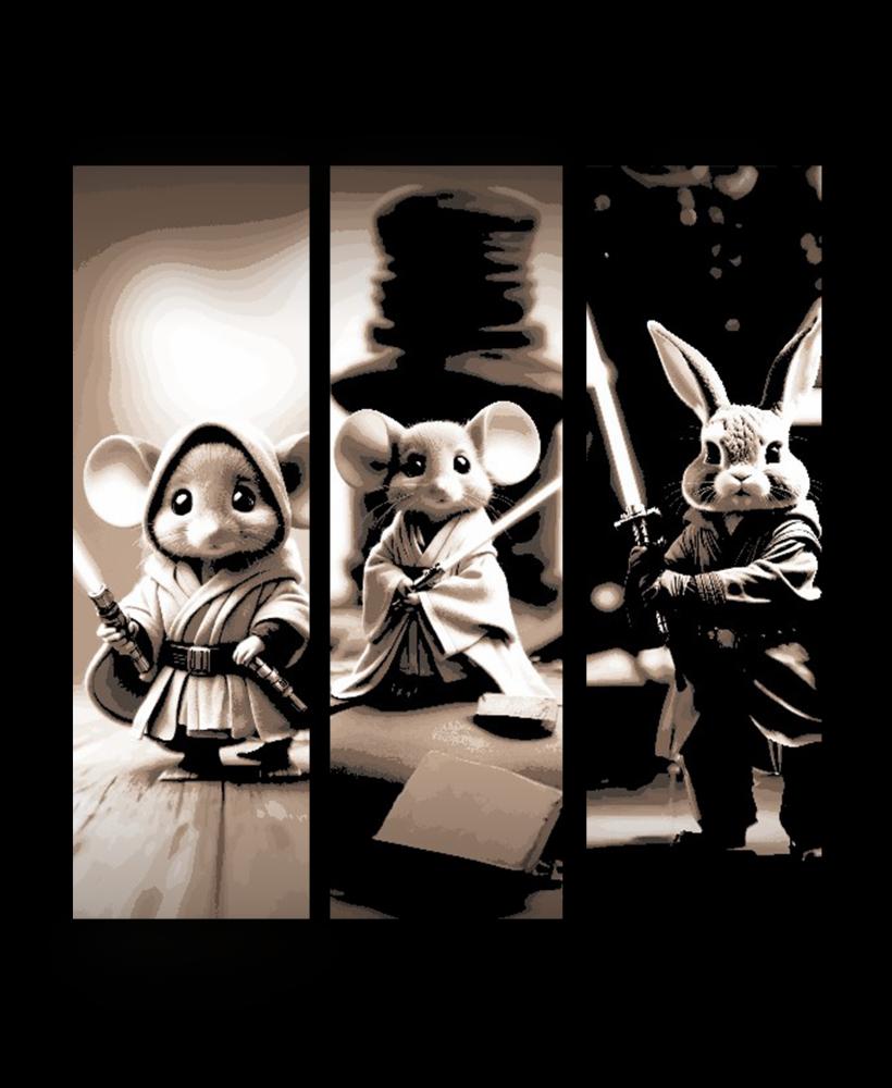 The Force is strong with even the Littlest Ones - Jedi Rabbits and Mice Set of Bookmarks 3d model