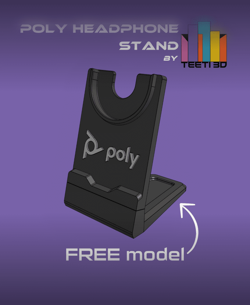 Poly Headphones stand 3d model