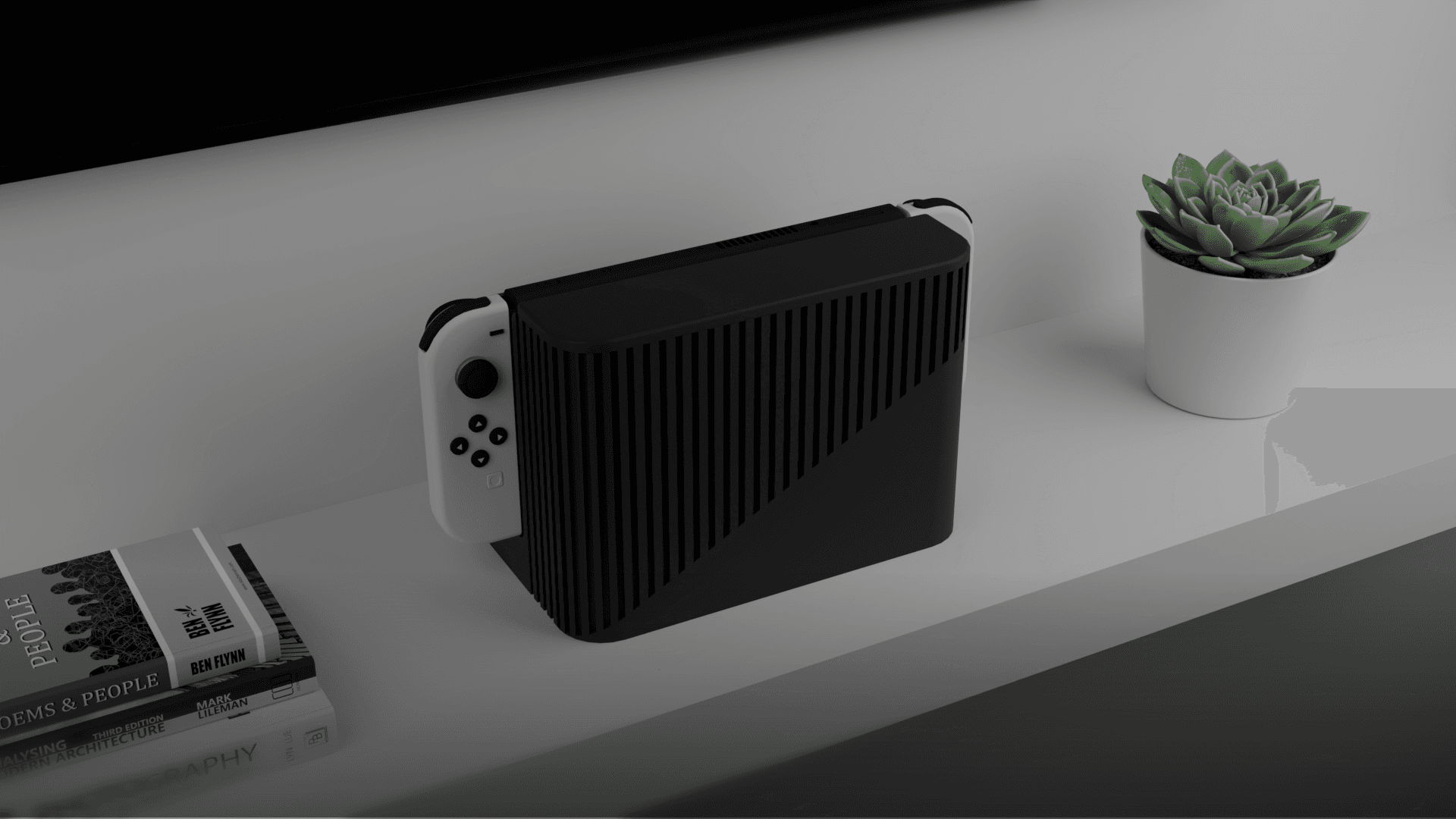 Modern OLED Nintendo Switch Dock (Organizer) - Cut Panels 3d model