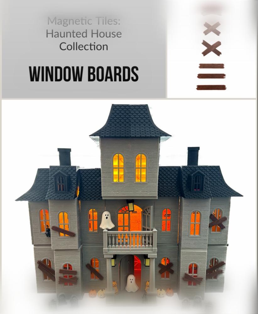 Magnetic Tile Haunted House WINDOW BOARDS 3d model