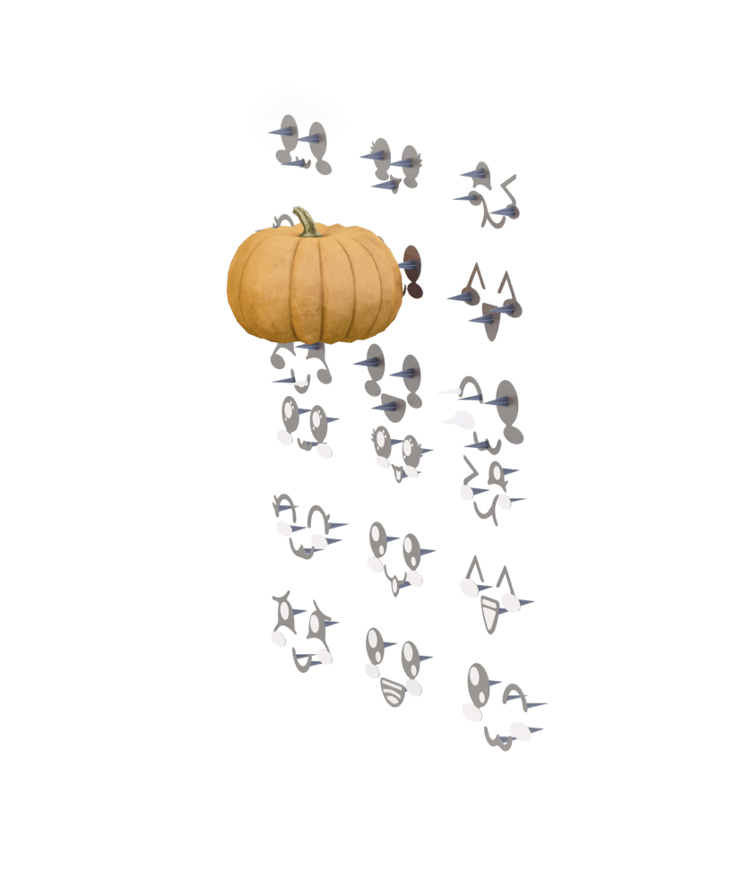 Mr Pumpkin Head Cute Faces 3d model